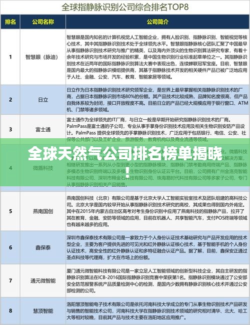 全球天然气公司排名榜单揭晓！